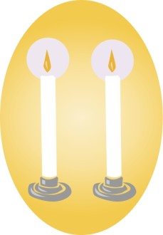 Two White Candles Clipart