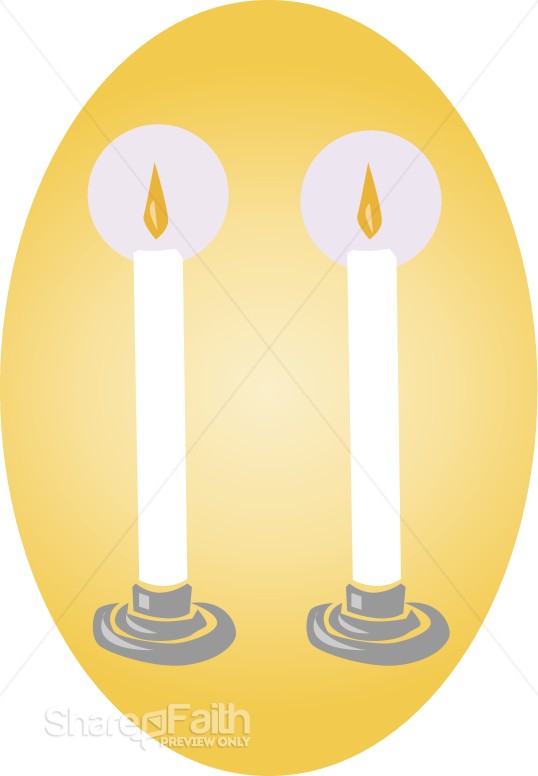 Two White Candles Clipart