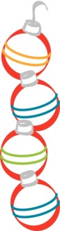 Stack of Christmas Ornaments Clipart