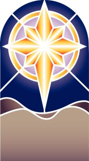 Nativity Star Stained Glass Clipart