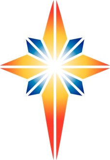 Red and Blue Star of Bethlehem