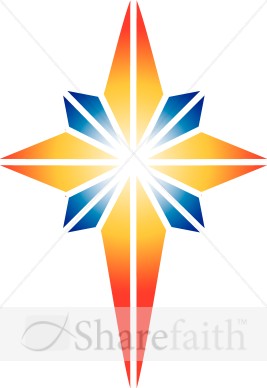 Red and Blue Star of Bethlehem