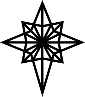 Black and White Epiphany Star Clipart