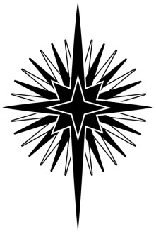 Big Nativity Star in Black and White