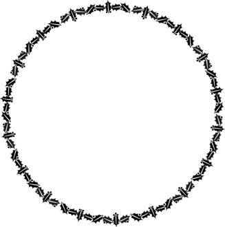 Circular Holly Border in Black and White