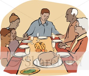 African American Family at Thanksgiving