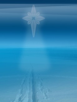 Nativity Star and Snowy Path Christian Background