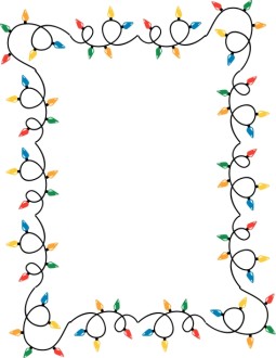 Windy Strands of Christmas Lights Border