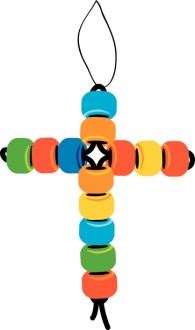 Beaded Cross Christmas Ornament