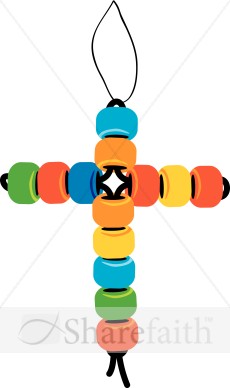 Beaded Cross Christmas Ornament