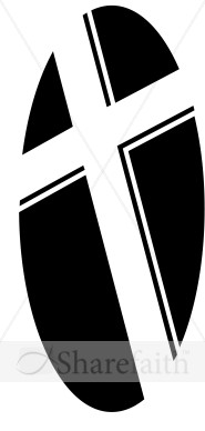 Black and White Oval Cross