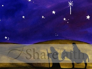 Joseph and Mary Traveling Religious Photo