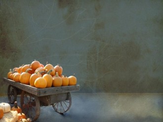Pumpkins on a Harvest Wagon