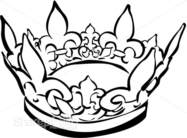 Black and White Crown Clipart