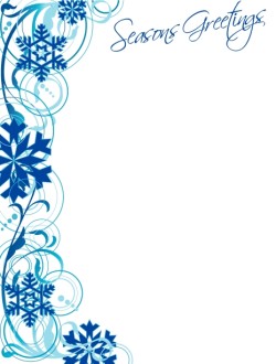 Snowflake Border and Seasons Greetings