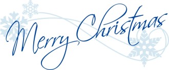 Blue Snowflakes and Merry Christmas