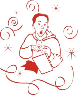 Boy Opening Presents