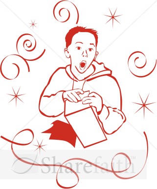 Boy Opening Presents