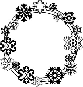 Black and White Snowflake Border