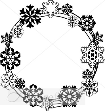 Black and White Snowflake Border
