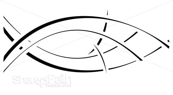 Retro Christian Fish Symbol