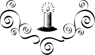 Lit Candle with Flourish