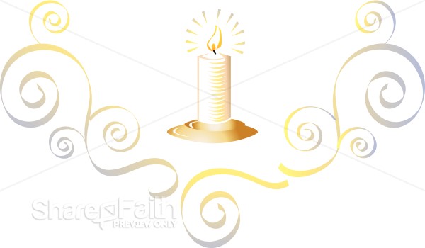 Colorful Candle with Flourish
