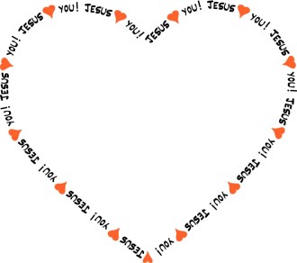 Jesus Loves You Heart Border