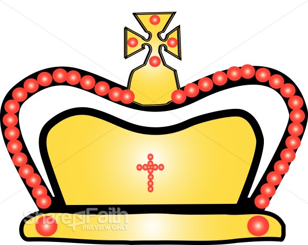Gold and Red Crown Clip Art