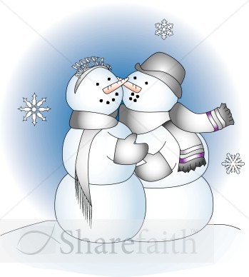 New Year Snow People