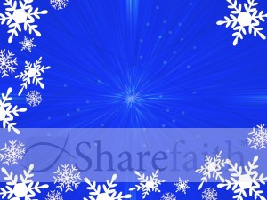 White Snowflakes on Blue