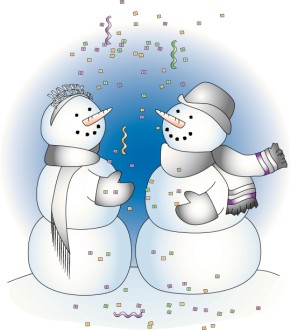 Two Snowman at a Party
