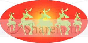 Rudolph and the Reindeers Clip Art