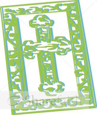 Green Cross in a Frame