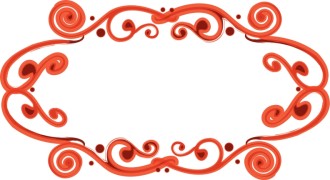 Red Fancy Oval Frame