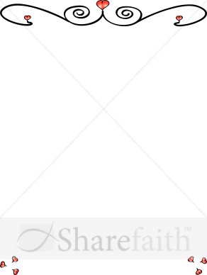Cute Red Hearts Border