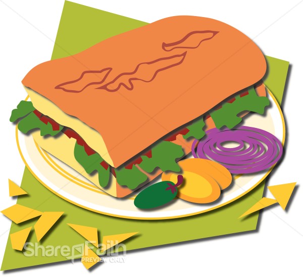 hero sandwich clipart