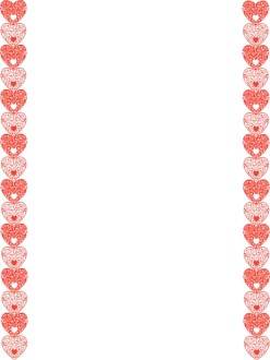 Red and White Hearts Border