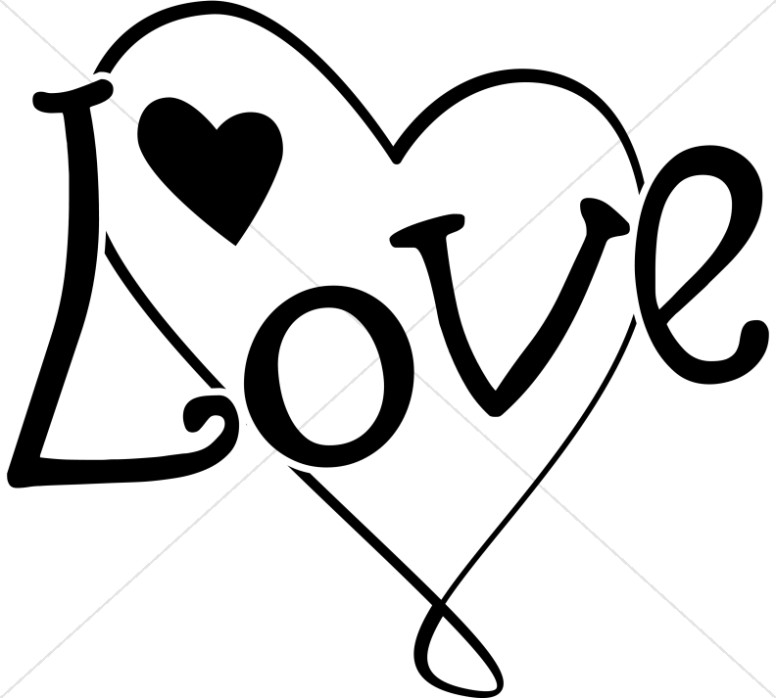 free black and white love clipart - photo #9