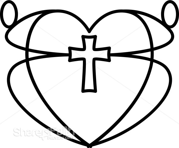 Black and White Graphic Heart