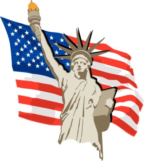 Statue of Liberty U.S Flag