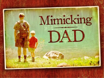 Mimicking Dad Father's Day PowerPoint Template