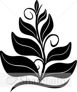 Growing In The Spirit Black and White Clipart