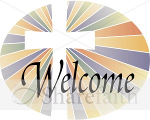 Cross with Color Rays Christian Clipart