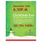 Snowman Christmas Church Flyer