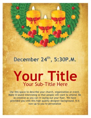 Christmas Wreath Church Flyer