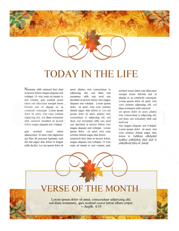 Heart Of Thanksgiving Newsletter Template Newsletter Templates