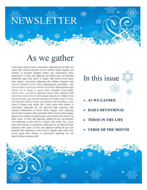 Winter Church Newsletter Template Newsletter Templates