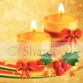 Christmas Candles with Holly Email Image