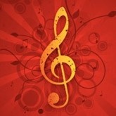 Red and Gold Treble Clef Email Image